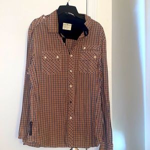 Large orange & navy flannel. Large Men.